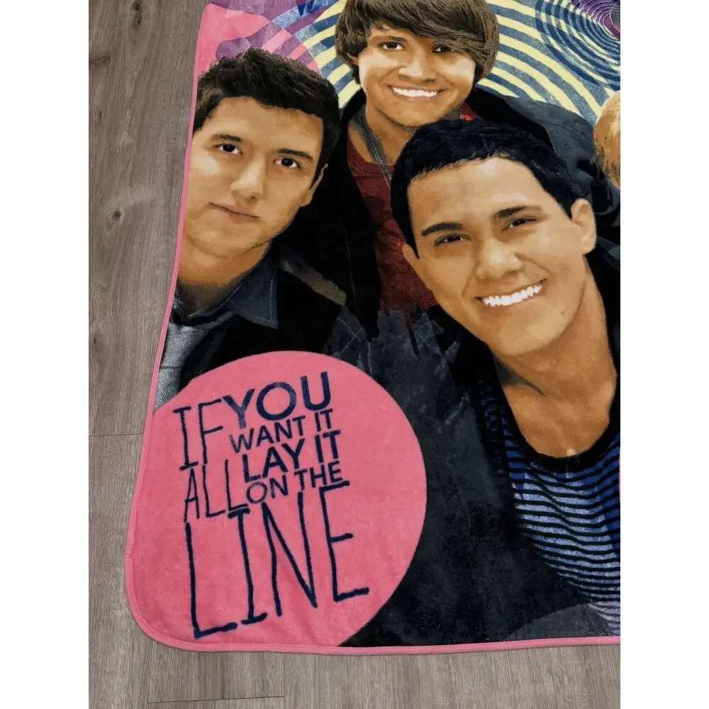 Big Time Rush Blanket 2011 Nickelodeon BTR Pink Fleece Throw 58x43 Vintage